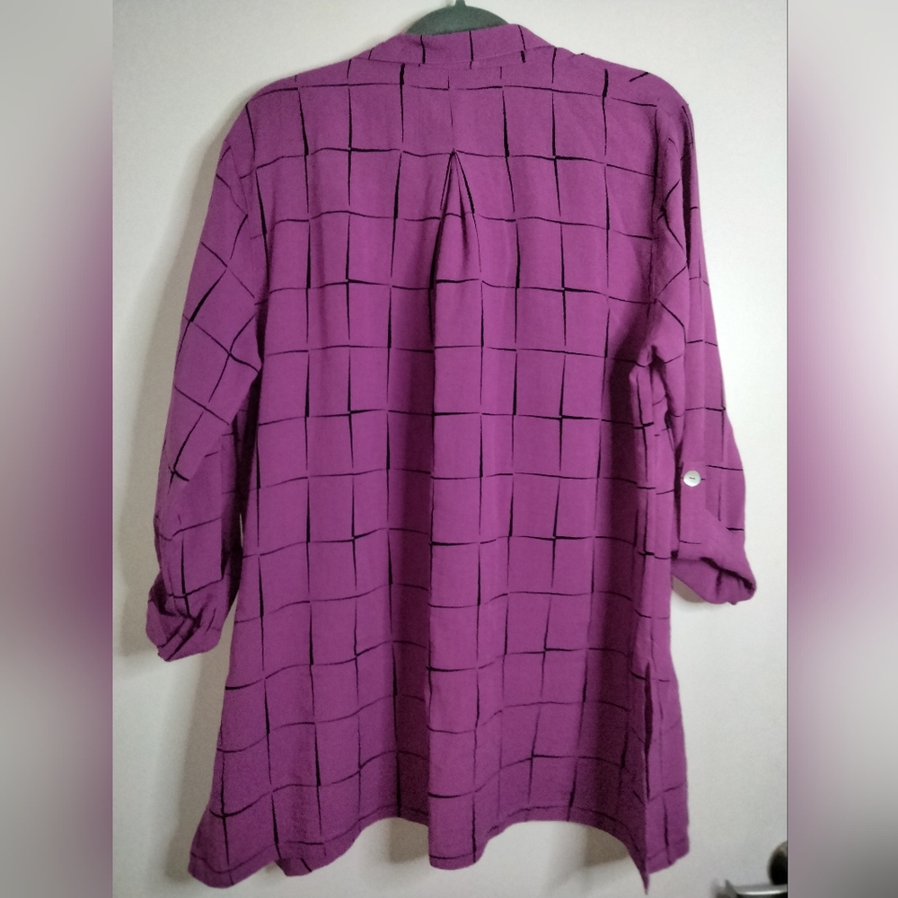 John Mark Magenta Checkered Button Down Shirt - image 6